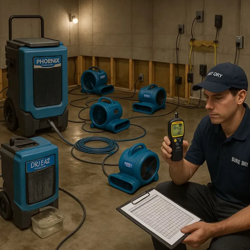 Structural Drying and Dehumidification process in East Patchogue, NY